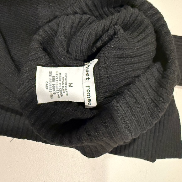 Sweet Romeo Black Ribbed Sweater - Picture 6 of 6